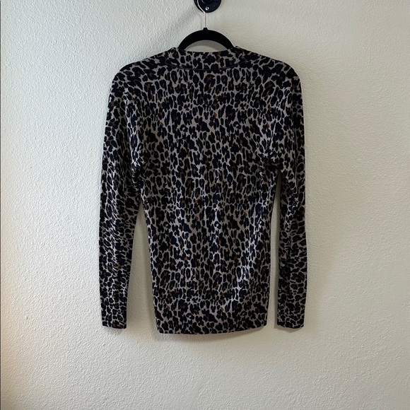 Tory Burch Animal Print Cardigan in Black and Tan Size Small - Picture 4 of 5